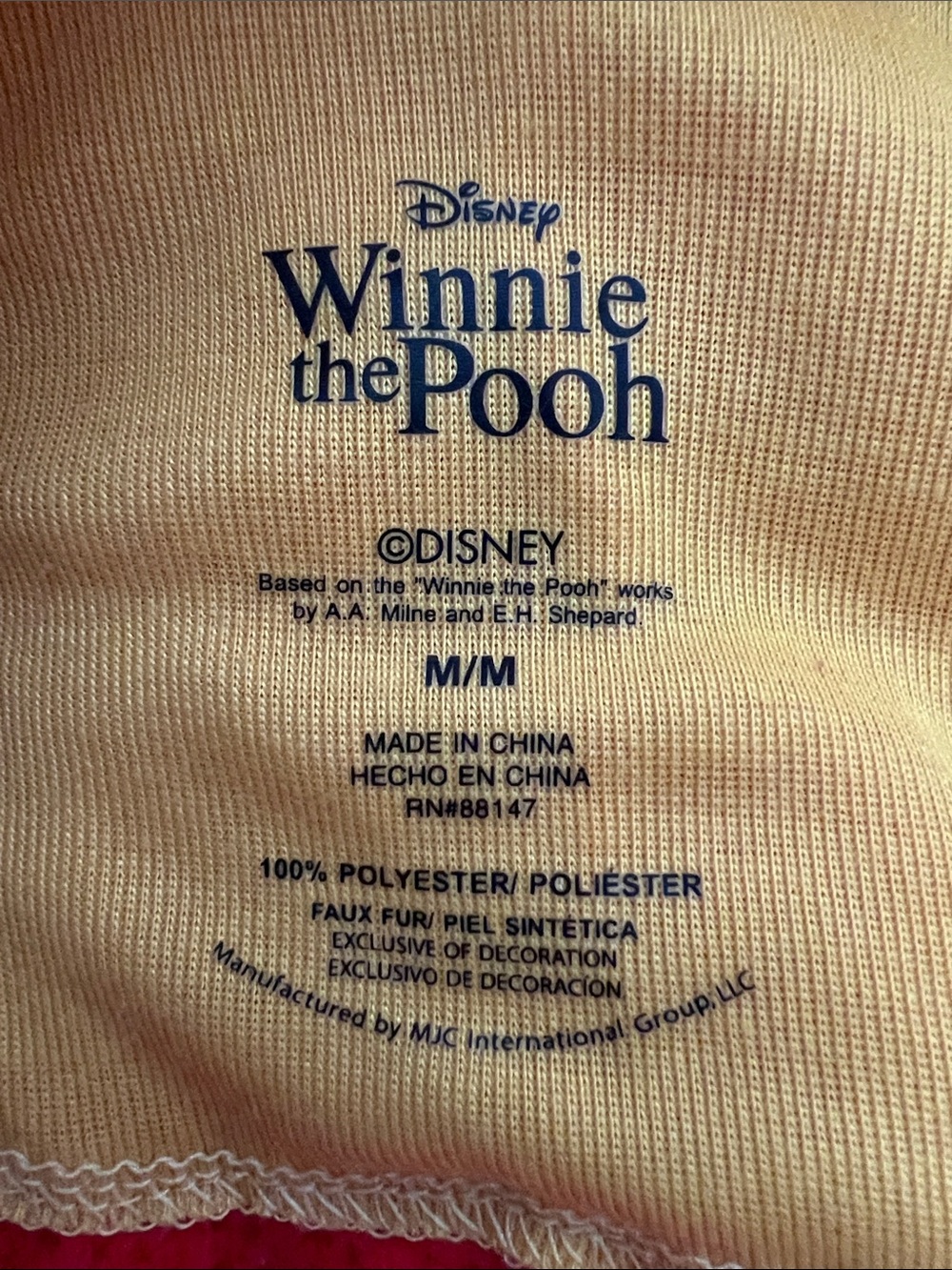 Disney Adult Winnie The Pooh Kigurumi Halloween Costume Union Suit Size Medium - Picture 7 of 7
